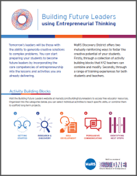 Click here to download a two-page summary of Building Future Leaders resources from MaRS.