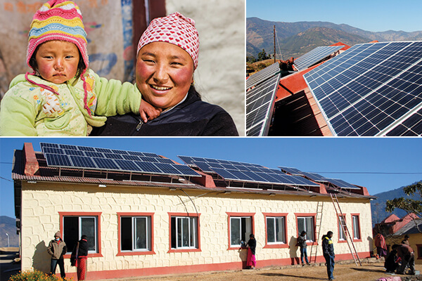 SunFarmer installing panels in Nepal