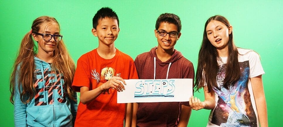 Junior cohort group filming promotional video at Studio Y