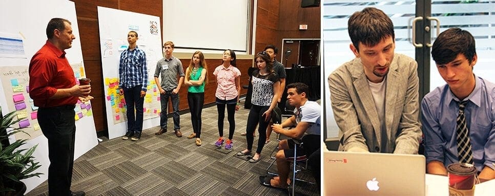 Chris and senior cohort (left) and Ryan with junior student (right)