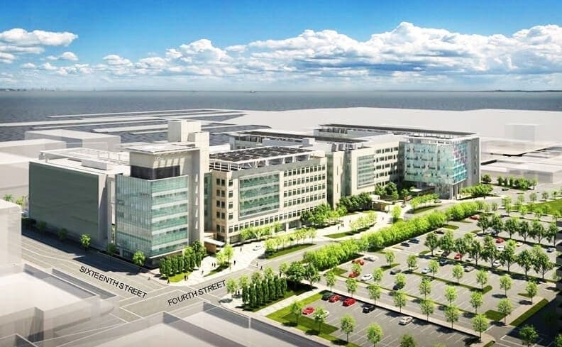 Rendering of campus at Mission Bay