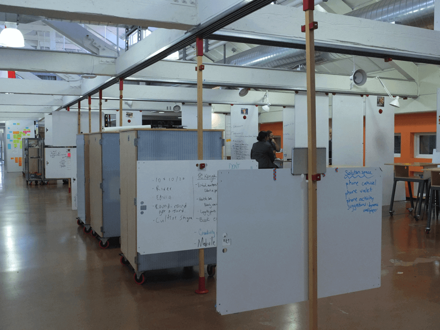 Spatial Design Stanford d.school whiteboards