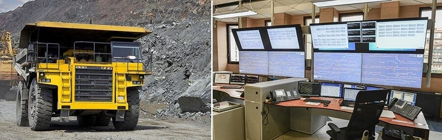 mining truck control room