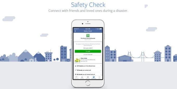 Facebook's safety check