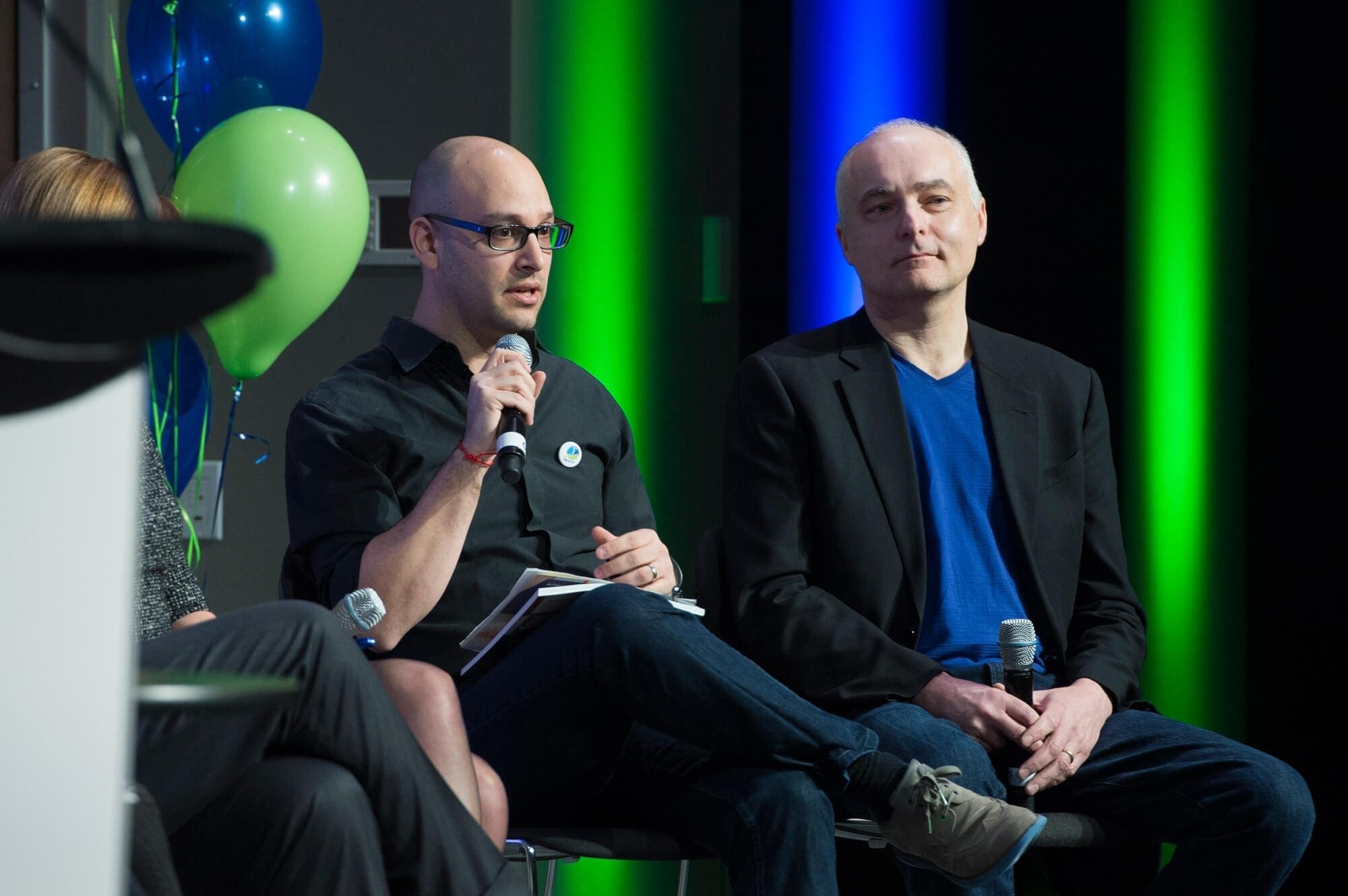 Miron Derchansky speaks to an audience at MaRS.