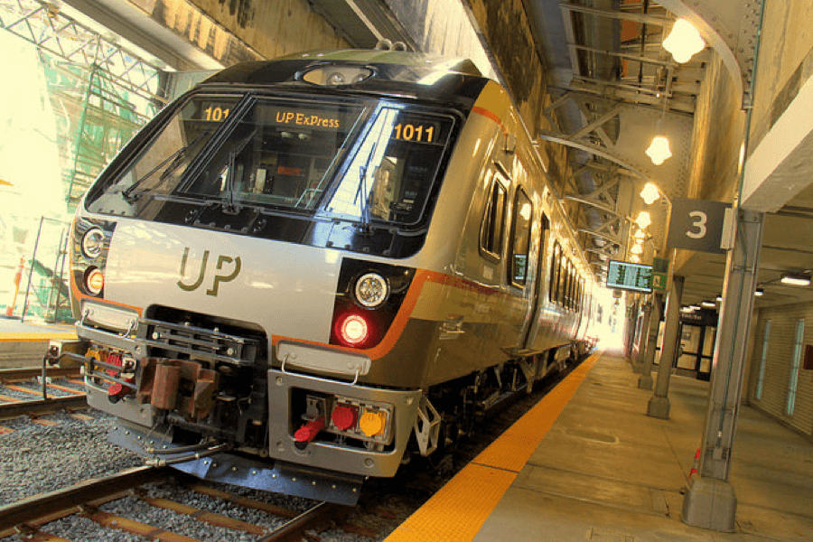 Union Pearson Express train parked at Union Station