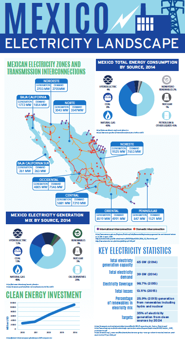 Mexican Electricity Landscape: This infographic provides a visual overview of the Mexican electricity sector