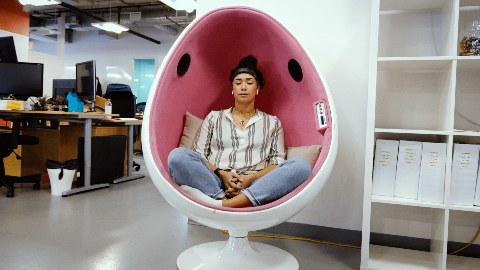 InteraXon s office boasts pod chairs daily breakfasts and even a